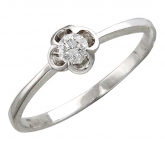 Кольцо из белого золота 585 пробы с бриллиантом