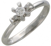 Кольцо из белого золота 585 пробы с бриллиантом