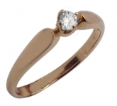 Кольцо из красного золота 585 пробы с бриллиантом