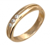 Кольцо из красного золота 585 пробы с бриллиантом