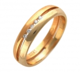 Кольцо из комбинированного золота 585 пробы с бриллиантом