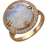 Кольцо из красного золота 585 пробы с фианитами