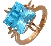 Кольцо из красного золота 585 пробы с топазом