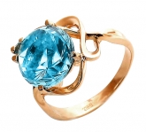 Кольцо из красного золота 585 пробы с топазом