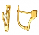 Серьги из красного золота 585 пробы и бриллиантом