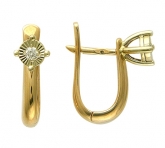 Серьги из комбинированного золота 585 пробы и бриллиантом