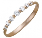 Кольцо с фианитами из красного золота 585 пробы