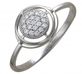 Кольцо с фианитами из белого золота 585 пробы