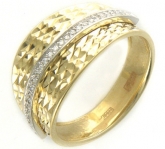 Кольцо с фианитами из комбинированного золота 585 пробы