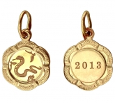 Подвеска без вставок из красного золота 585 пробы