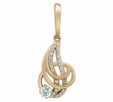 Подвеска с фианитами из красного золота 585 пробы