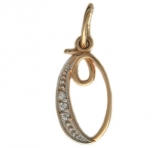 Подвеска с фианитами из желтого золота 585 пробы