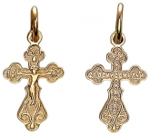 Крест нательный из красного золота 585 пробы