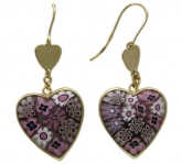 Серьги с мурано из желтого золота 585 пробы