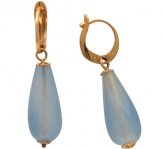 Серьги с ониксом из красного золота 585 пробы