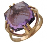 Кольцо с топазом из красного золота 585 пробы