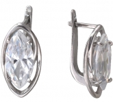 Серьги с фианитами из серебра 925 пробы