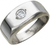 Печатка с фианитами из серебра 925 пробы