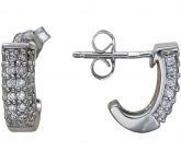 Серьги с цирконом из серебра 925 пробы