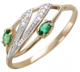 Кольцо с фианитами из красного золота 585 пробы