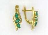 Серьги с изумрудом из желтого золота 750 пробы