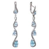 Серьги с аметистами из белого золота 585 пробы