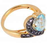 Кольцо из серебра 925 пробы с топазом, танзанитом