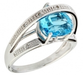 Кольцо из серебра 925 пробы с топазом