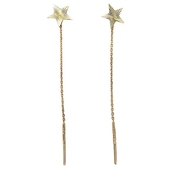 Серьги без вставок из комбинированного золота 585 пробы 