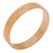 Обручальное кольцо шириной 3,3мм без вставок из красного золота 585 пробы 