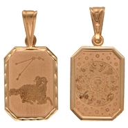 Подвеска знаки зодиака «Овен» без вставок из красного золота 585 пробы