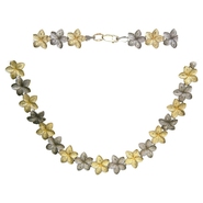 Колье без вставок из комбинированного золота 585 пробы