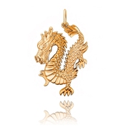 Подвеска-дракон без вставок из красного золота 585 пробы
