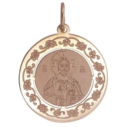 Подвеска без вставок из красного золота 585 пробы