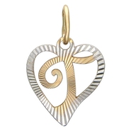 Подвеска-буква «Г» без вставок из красного золота 585 пробы