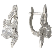 Кольцо с фианитами из серебра 925 пробы