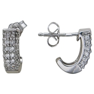 Серьги с цирконом из серебра 925 пробы