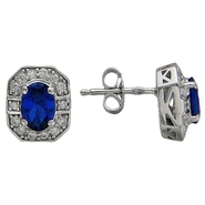 Серьги с цирконом из серебра 925 пробы