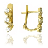 Серьги с бриллиантами из желтого золота 585 пробы