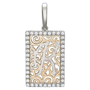 Подвеска с 40 фианитами весом 0.94 карата из комбинированного золота 585 пробы