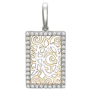 Подвеска с 40 фианитами весом 0.94 карата из комбинированного золота 585 пробы