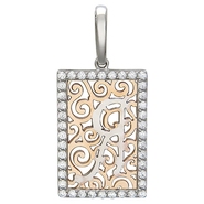 Подвеска с 40 фианитами весом 0.94 карата из комбинированного золота 585 пробы