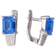 Серьги с фианитами, фианитами из серебра 925 пробы