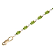 Браслет с 16 аметистами весом 5.85 карата, 16 фианитами весом 0.6 карата из красного золота 585 пробы