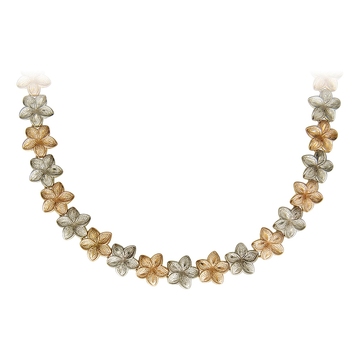 Колье без вставок из комбинированного золота 585 пробы