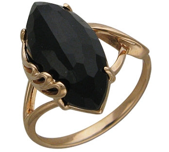 Кольцо с ониксом из красного золота 585 пробы